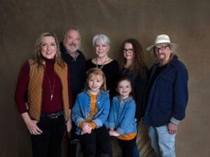 Family group, backdrop replaced