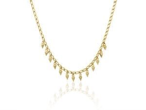 Gold necklace retouching