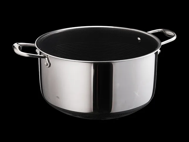 Stainless steel cooking pot before a natural contact shadow was created