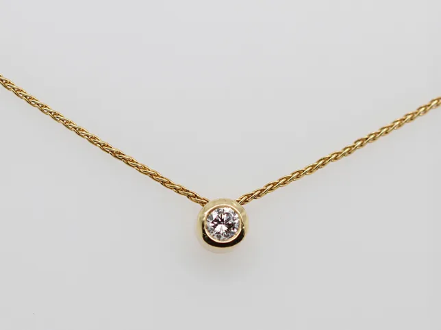 Bezel-set pendant before retouching