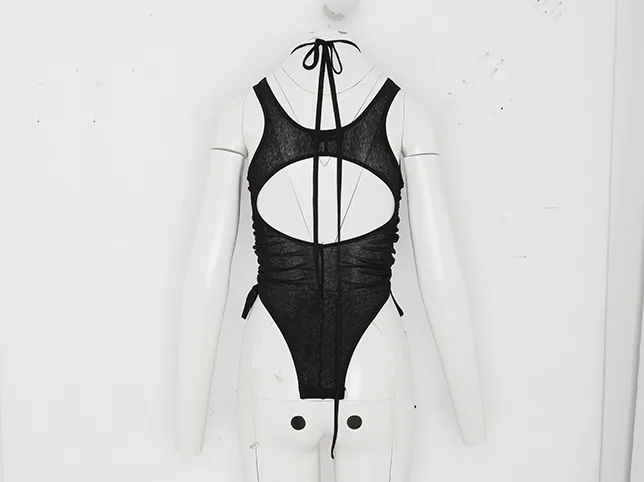 Black bodysuit before ghost mannequin editing
