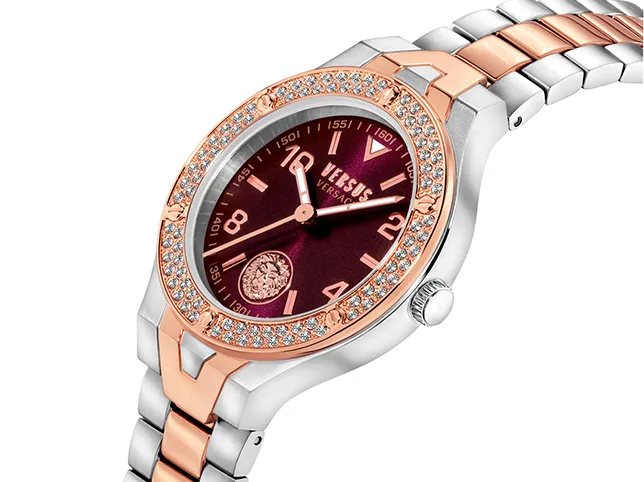 Rose gold and steel wristwatch after dust and scratch removal