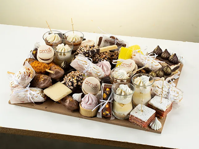 Dessert and pastry platter before digital image enhancement