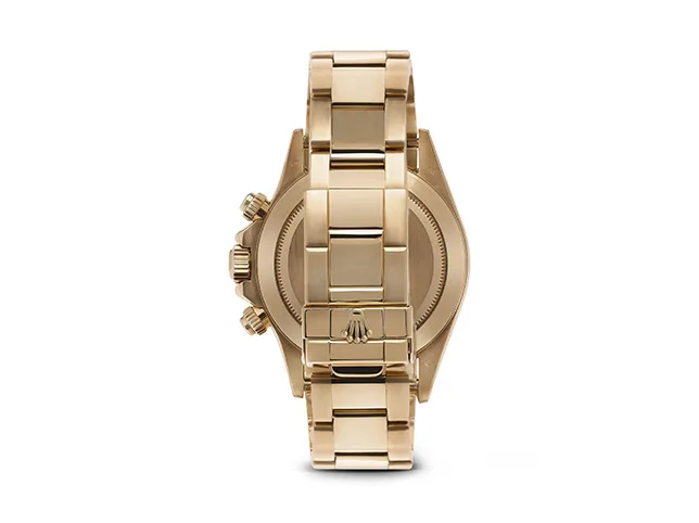 Gold watch after retouching with dial markings and branding intact