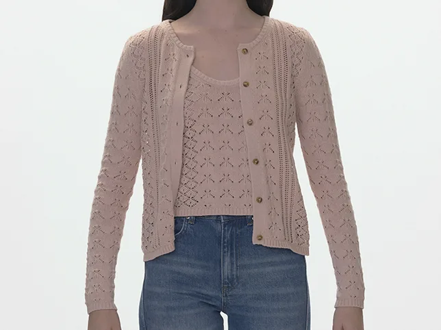 Knit cardigan before colour correction