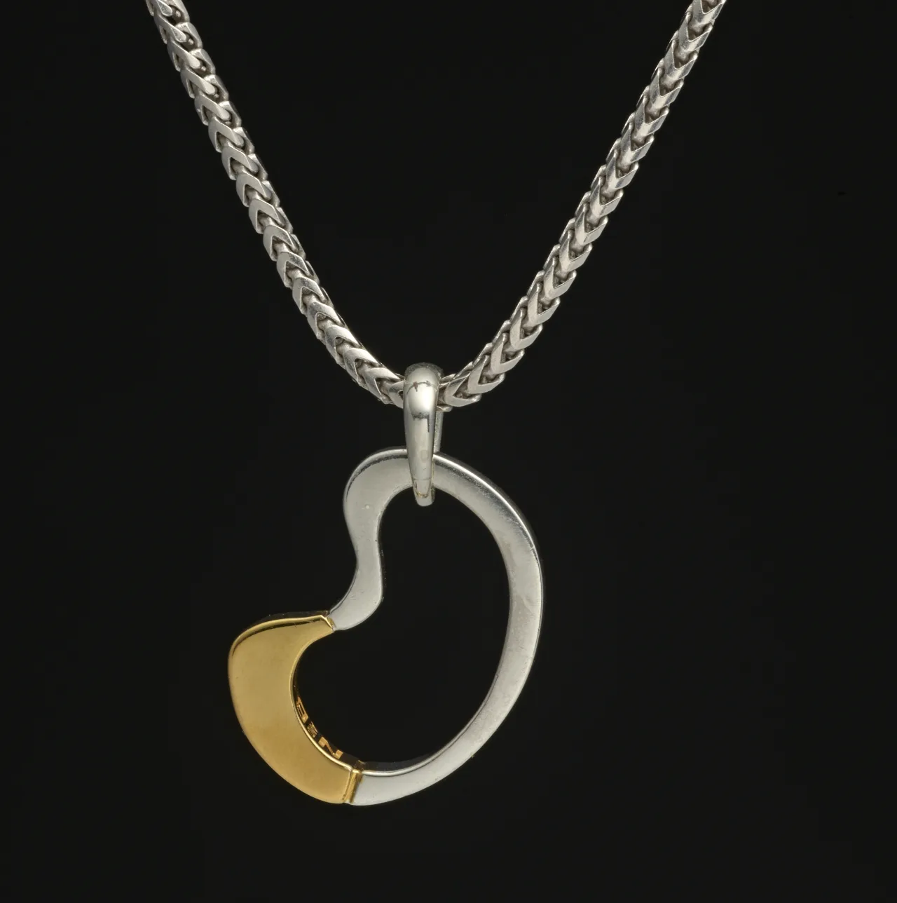 Moon pendant and chain before retouching