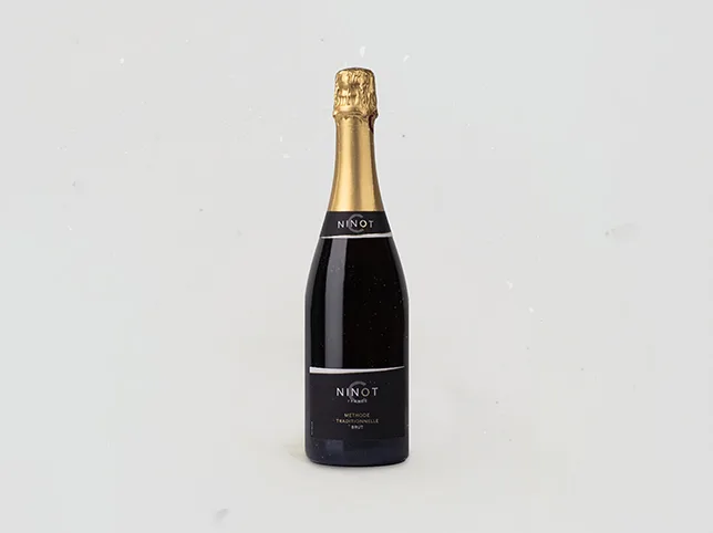 Champagne bottle before retouching