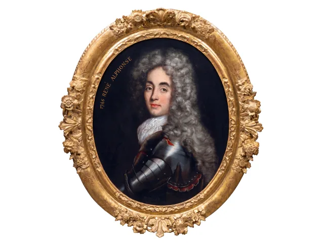 Antique gilt-framed oil portrait after archival cleaning and restoration